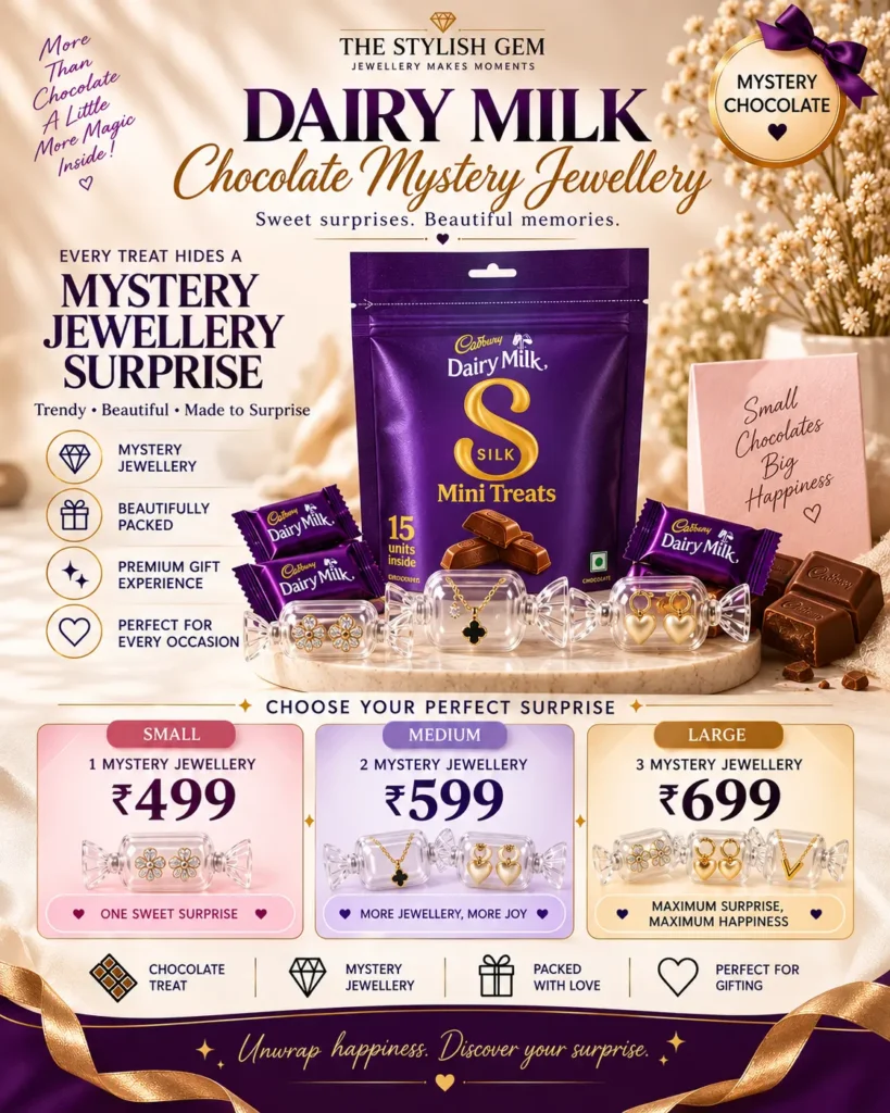 Dairy Milk Mystery Chocolate Jewellery with surprise jewellery
